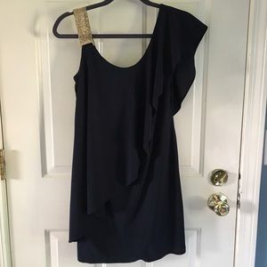 Betsy & Adam Navy Cocktail Dress